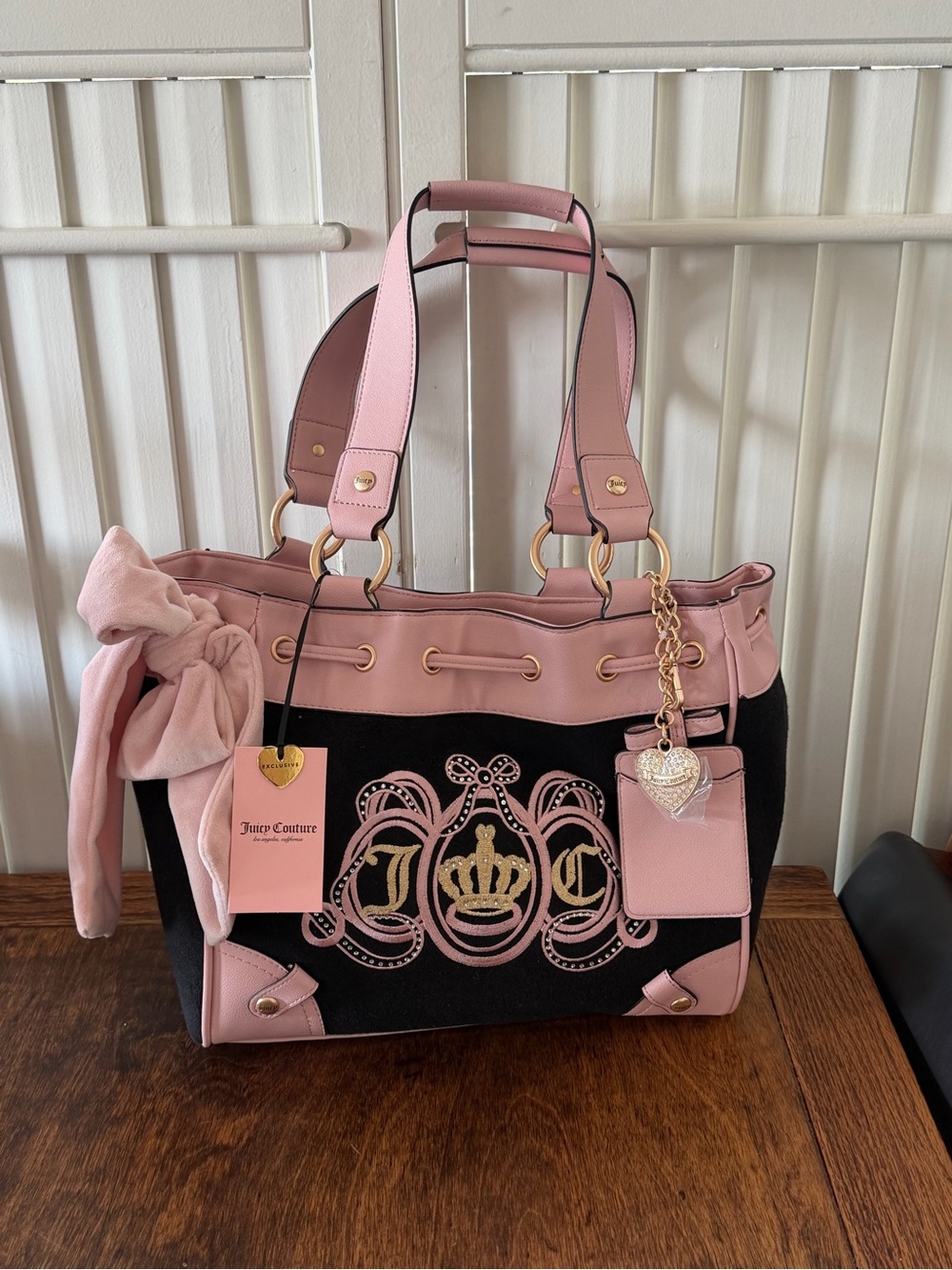Juicy Couture Juicy Lovers Club Tote Liquorice / Pink Diamond
